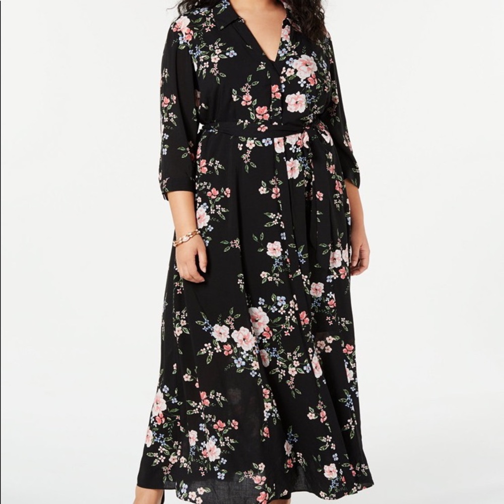 Never worn, floral print maxi dress